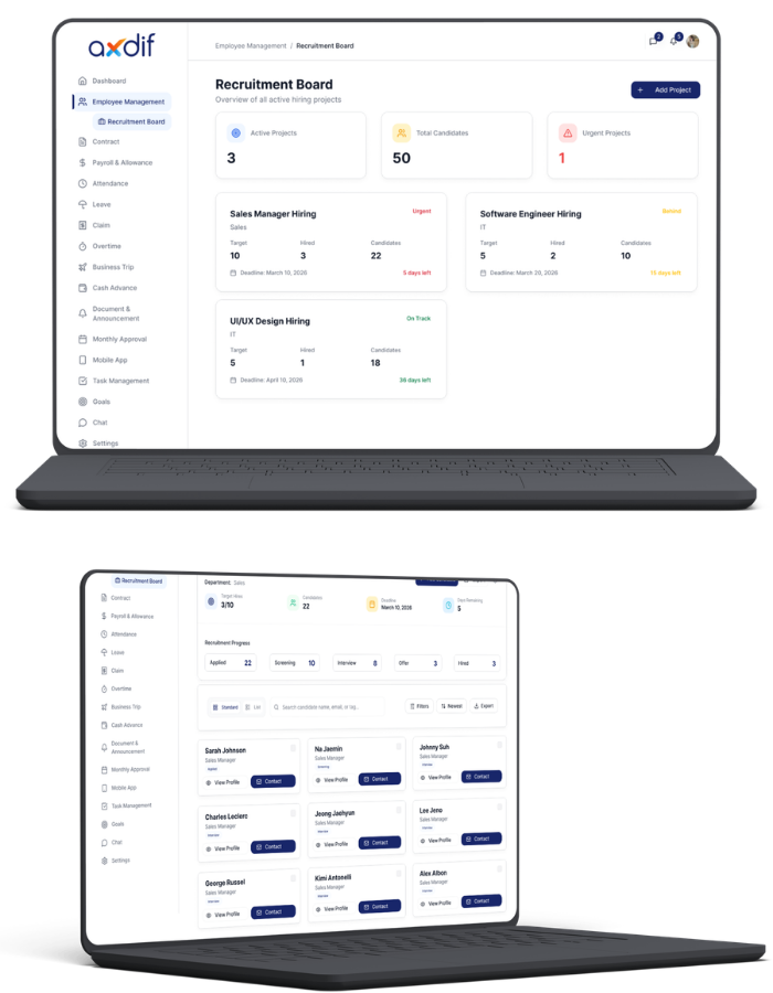 Axdif App Interface